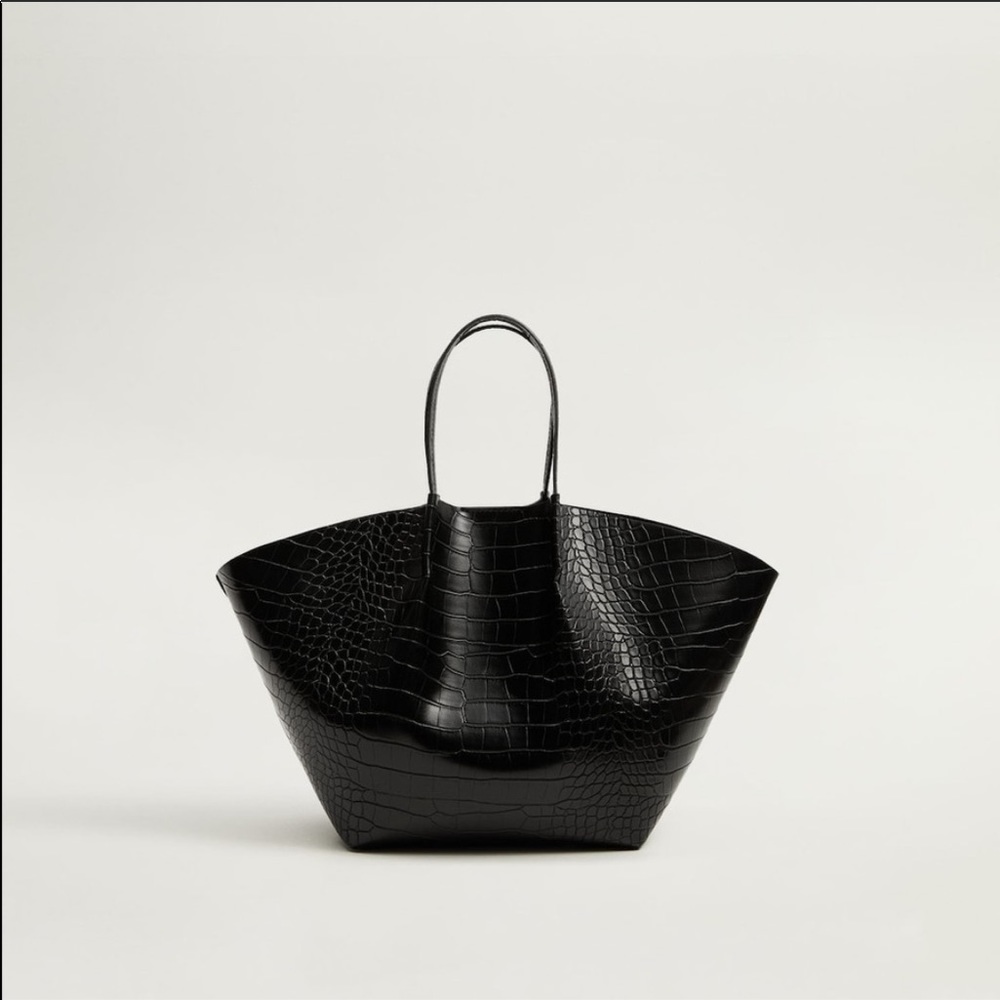 NWT Mango Croc Bucket Bag